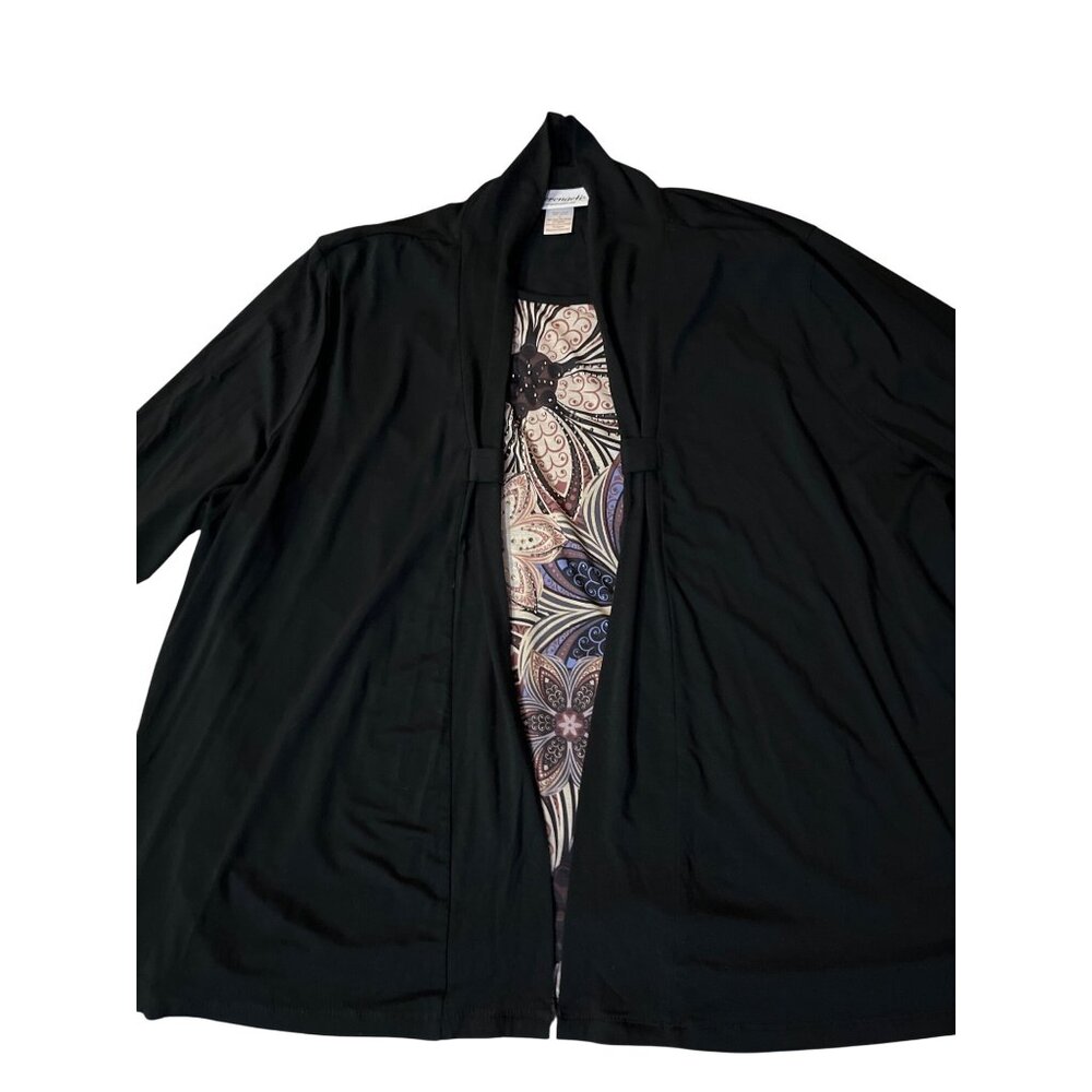 Serengeti 2Fer Blouse Womens 1X Floral Layered Look Stretch Top Used - Picture 14 of 16